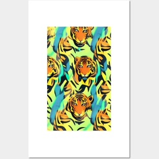 Tiger Screen Wildlife Portrait Pattern Posters and Art